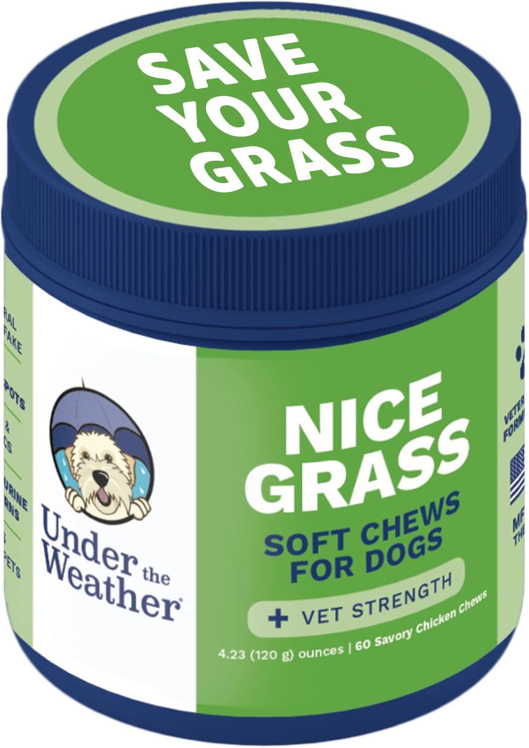 Under the Weather Nice Grass Chews for Dogs 60 Masticables