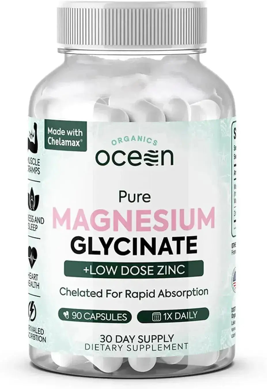 ORGANICS OCEAN - Organics Ocean Pure Magnesium Glycinate with Zinc 90 Capsulas - The Red Vitamin MX - Suplementos Alimenticios - {{ shop.shopifyCountryName }}