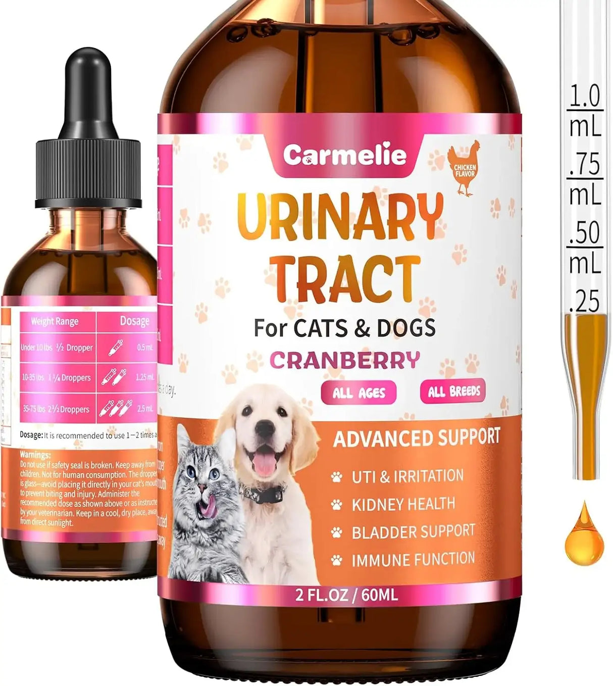 CARMELIE - Carmelie Cat & Dog Urinary Tract Support Drops with Cranberry 2 Fl.Oz. - The Red Vitamin MX - Salud De Tracto Urinario Para Perros - {{ shop.shopifyCountryName }}