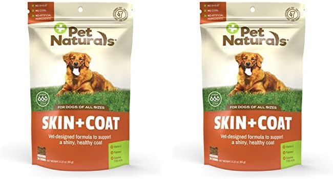 Pet Naturals Skin and Coat for Dogs 30 Masticables 2 Pack