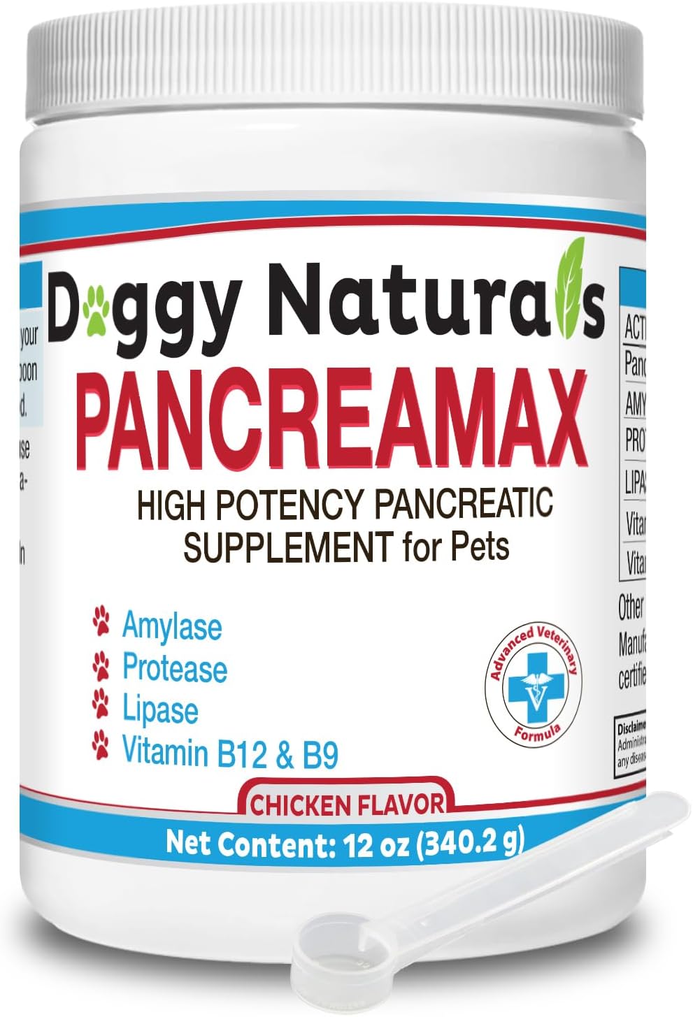Doggy Naturals PancreaMax 10x Pancreatic Enzymes for Dogs and Cats 340Gr.