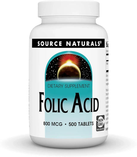 SOURCE NATURALS - Source Naturals Folic Acid 800mcg 500 Tabletas - The Red Vitamin MX - Suplementos Alimenticios - {{ shop.shopifyCountryName }}