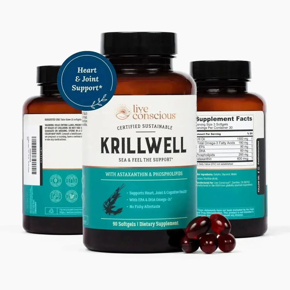 LIVE CONSCIOUS - Live Conscious KrillWell 90 Capsulas Blandas - The Red Vitamin MX - Suplementos Alimenticios - {{ shop.shopifyCountryName }}
