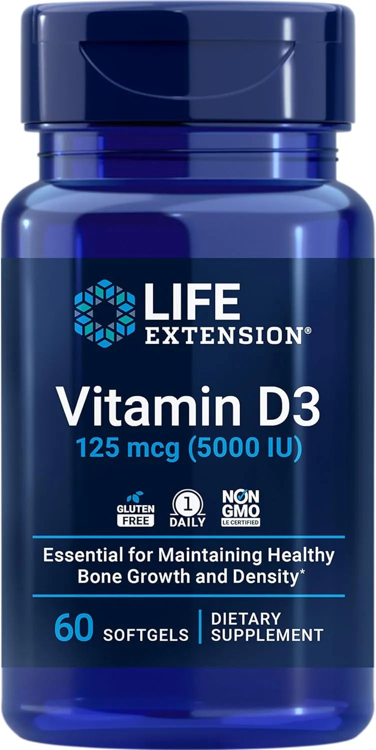 LIFE EXTENSION - Life Extension Vitamin D3 125mcg 60 Capsulas Blandas - The Red Vitamin MX - Suplementos Alimenticios - {{ shop.shopifyCountryName }}