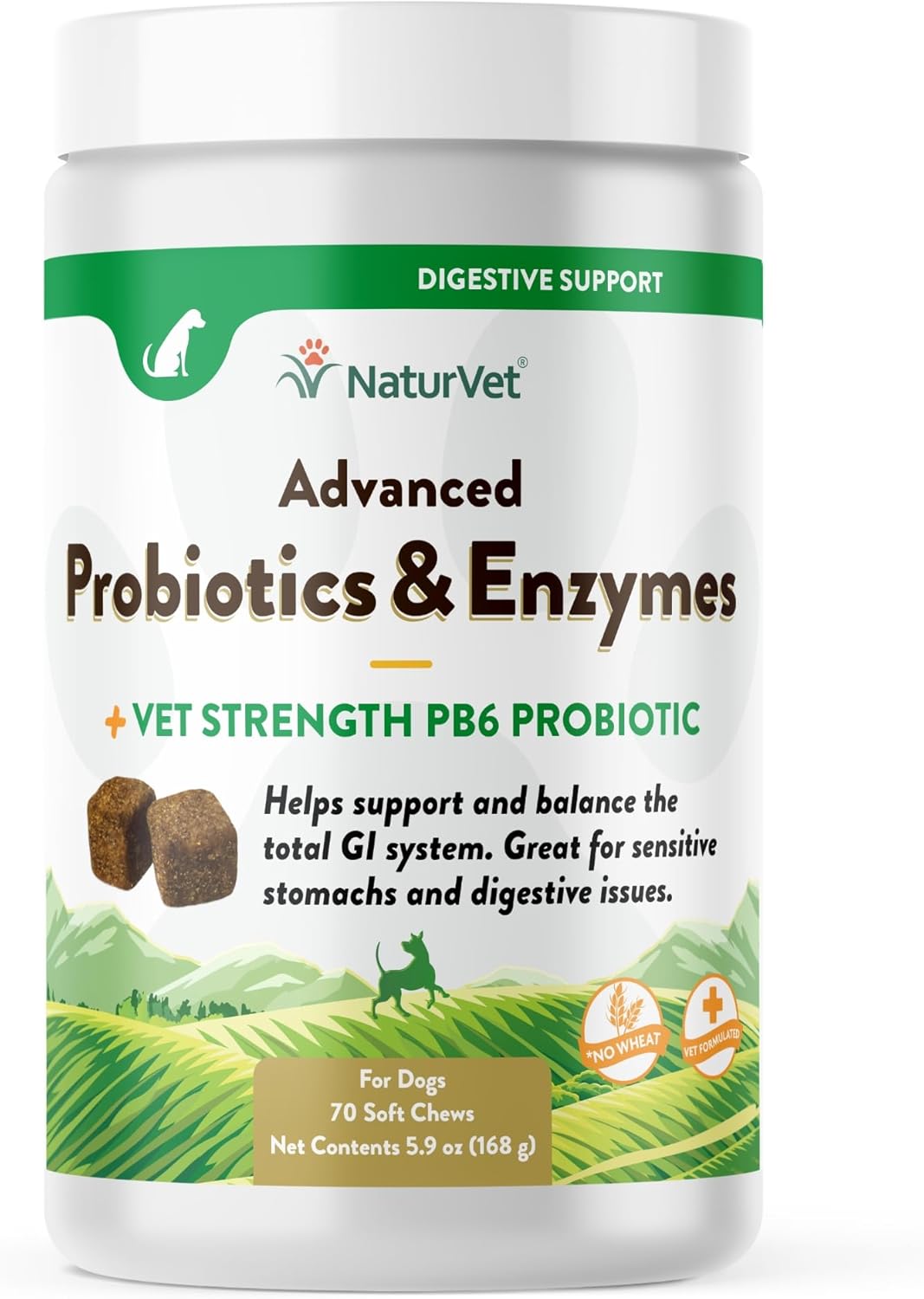 NaturVet Advanced Probiotics and Enzymes 70 Masticables