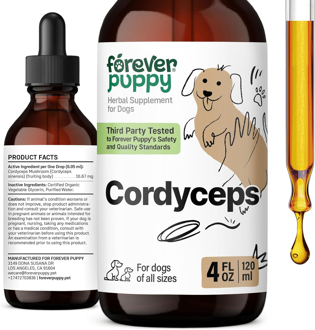 FOREVER PUPPY - Forever Puppy Cordyceps Mushroom Extract for Dogs 4 Fl.Oz. - The Red Vitamin MX - Suplementos Herbales Para Perros - {{ shop.shopifyCountryName }}