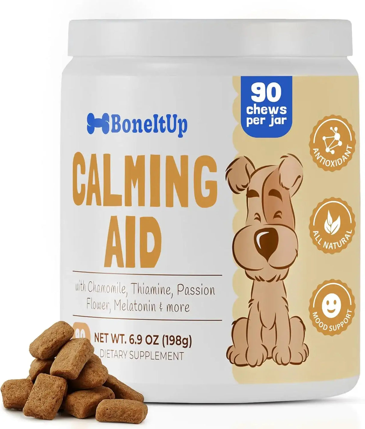 BONEITUP - BoneItUp Pet Calming Chews for Dogs 90 Masticables - The Red Vitamin MX - Relajantes Para Perros - {{ shop.shopifyCountryName }}