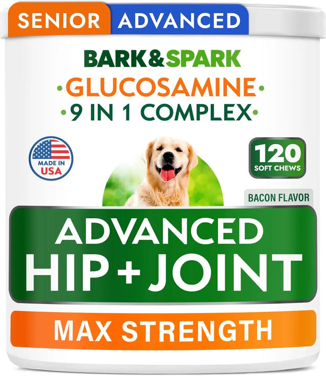 BARK&SPARK - Bark&Spark Senior Advanced Glucosamine Chondroitin for Dogs 120 Masticables - The Red Vitamin MX - Cuidado De Cadera Y Articulaciones Para Perros - {{ shop.shopifyCountryName }}