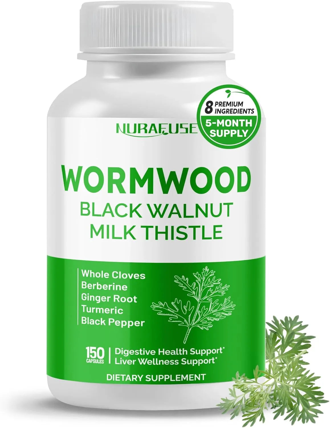 NURAFUSE - NURAFUSE Wormwood Whole Cloves Milk Thistle with Other Herbs 150 Capsulas - The Red Vitamin MX - Suplementos Alimenticios - {{ shop.shopifyCountryName }}