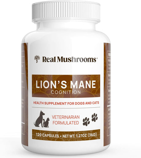 REAL MUSHROOMS - Real Mushrooms Lion’s Mane Pet Mushroom Supplement 120 Capsulas - The Red Vitamin MX - Suplementos Herbales Para Perros - {{ shop.shopifyCountryName }}