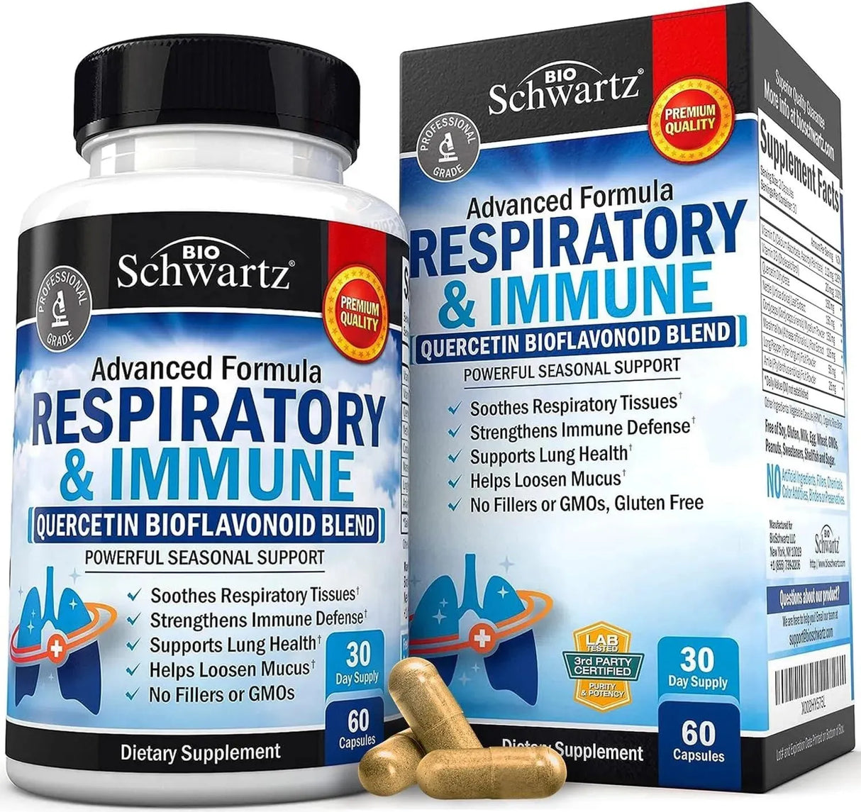 BIO SCHWARTZ - BioSchwartz Respiratory & Immune Lung Support 60 Capsulas - The Red Vitamin MX - Suplementos Alimenticios - {{ shop.shopifyCountryName }}