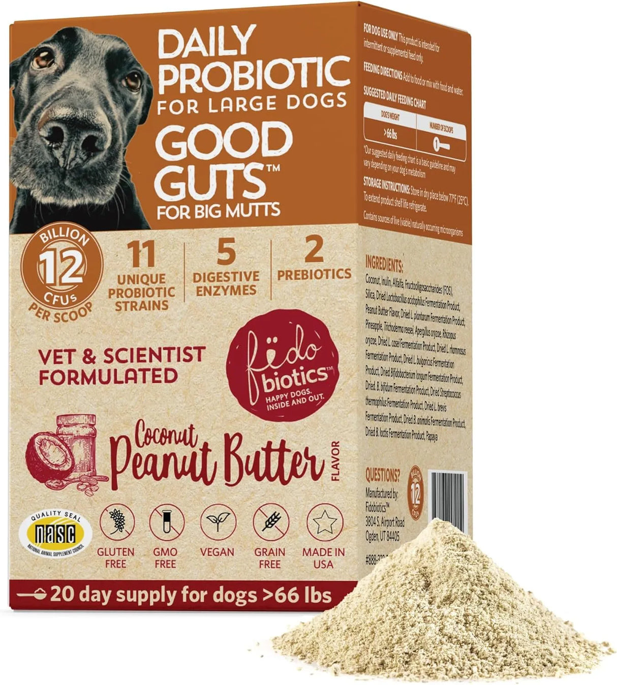 FIDOBIOTICS - Fidobiotics Good Guts for Big Mutts Probiotic for Dogs 20 Dias - The Red Vitamin MX - Probióticos Para Perros - {{ shop.shopifyCountryName }}