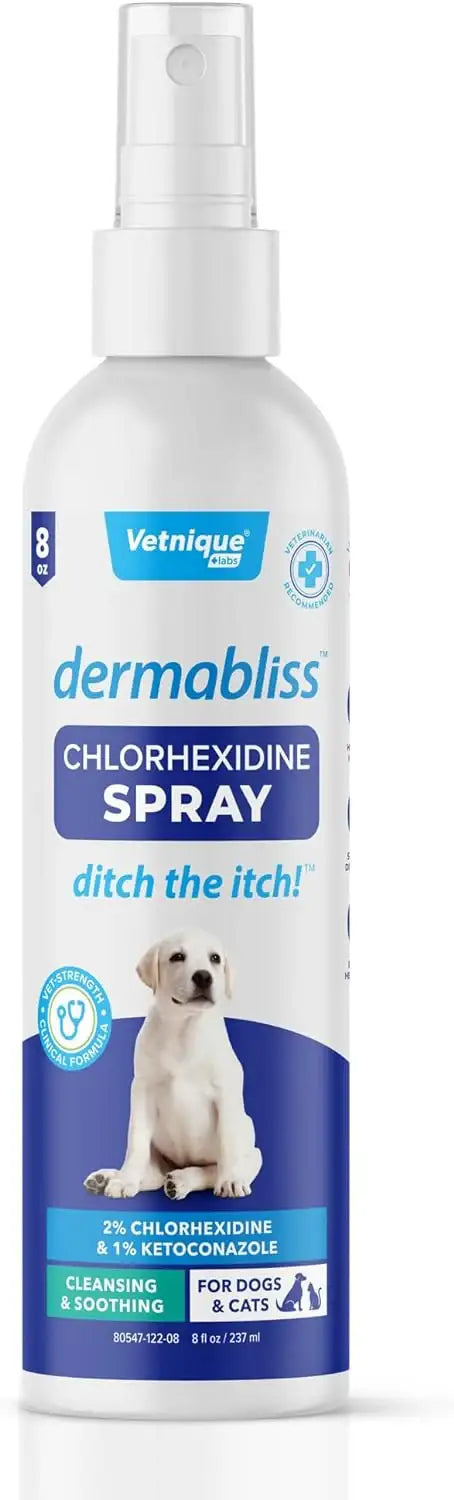 VETNIQUE - Vetnique Dermabliss Medicated Chlorhexidine Antiseptic Skin Spray for Dogs & Cats 8 Fl.Oz. - The Red Vitamin MX - Remedios Para La Picazón De Perros - {{ shop.shopifyCountryName }}