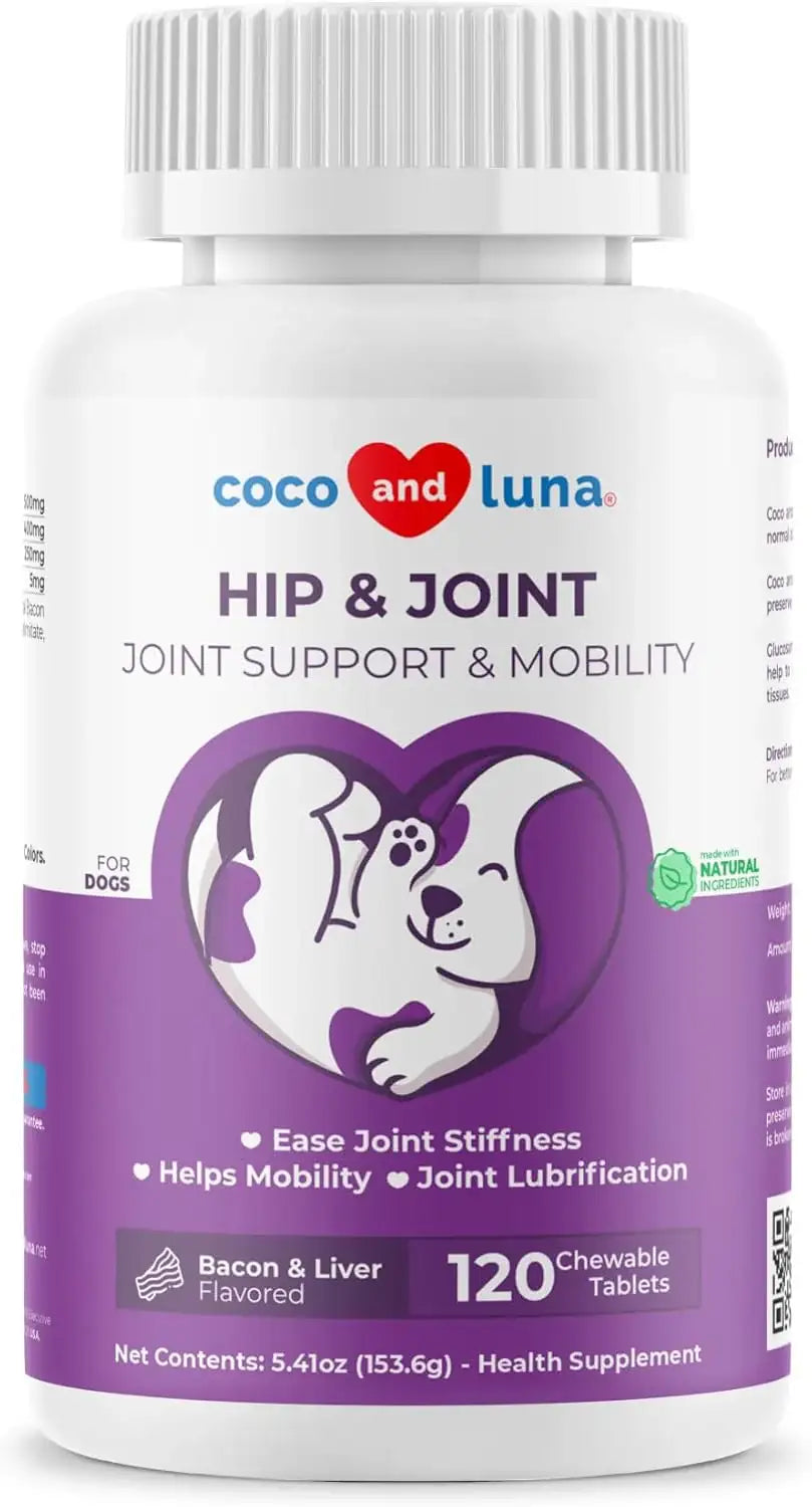 COCO AND LUNA - Coco and Luna Hip & Joint Supplement for Dogs 120 Tabletas Masticables - The Red Vitamin MX - Cuidado De Cadera Y Articulaciones Para Perros - {{ shop.shopifyCountryName }}