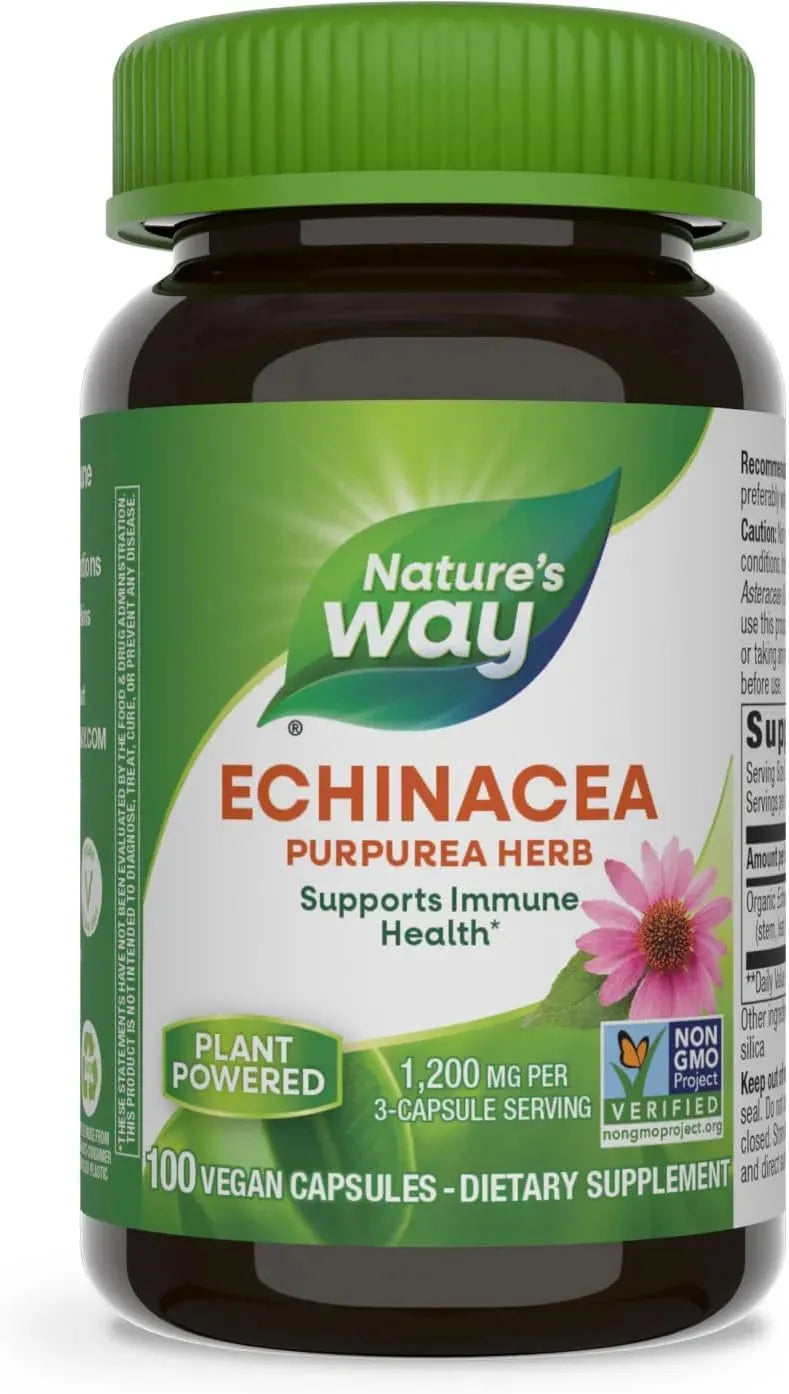 NATURE'S WAY - Nature's Way Echinacea Purpurea Herb 1200Mg. 100 Capsulas - The Red Vitamin MX - Suplementos Alimenticios - {{ shop.shopifyCountryName }}