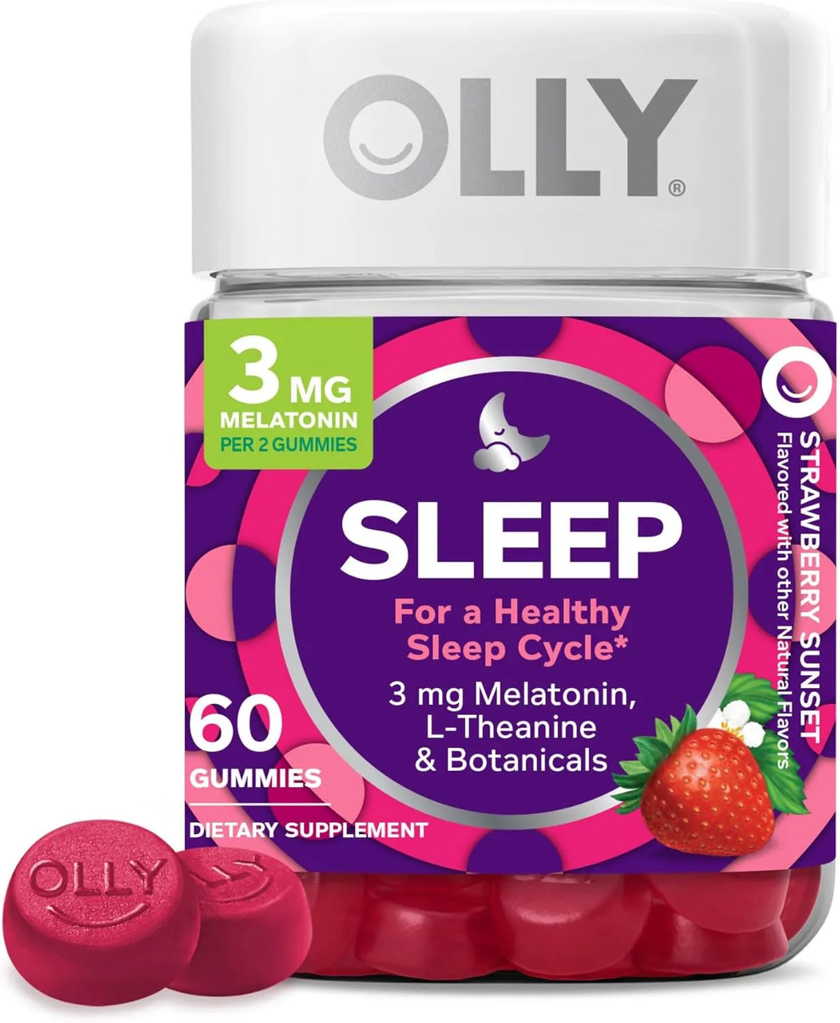 OLLY - OLLY Sleep Gummy 3Mg. Melatonin Strawberry 60 Gomitas - The Red Vitamin MX - Suplementos Alimenticios - {{ shop.shopifyCountryName }}