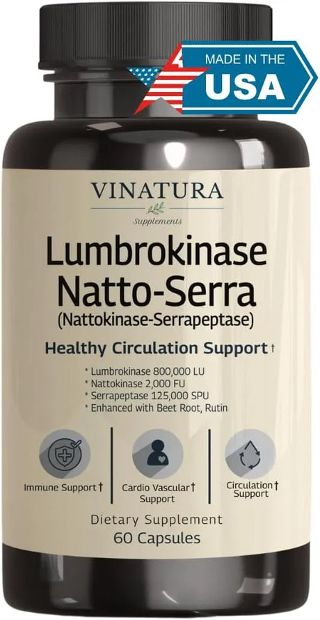VINATURA - VINATURA Lumbrokinase Nattokinase 2000FU & Serrapeptase 60 Capsulas - The Red Vitamin MX - Suplementos Alimenticios - {{ shop.shopifyCountryName }}