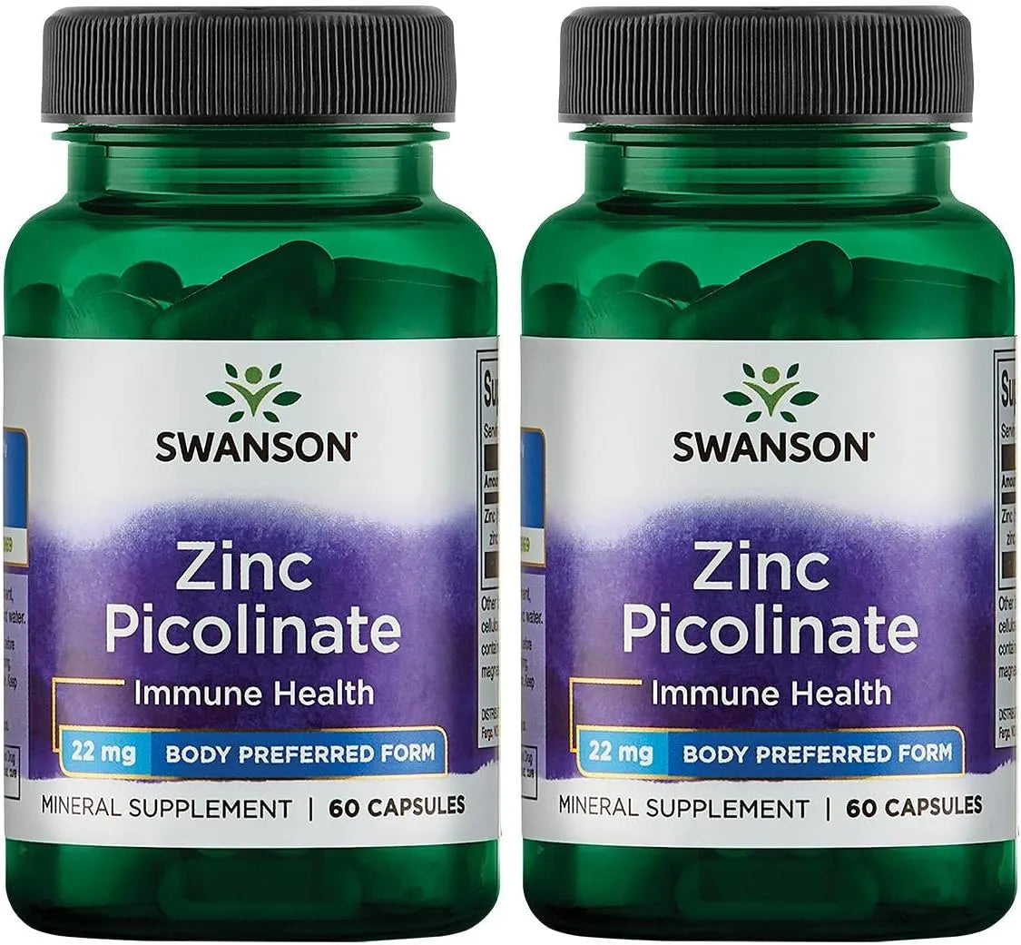SWANSON - Swanson Zinc Picolinate 22Mg. 60 Capsulas 2 Pack - The Red Vitamin MX - Suplementos Alimenticios - {{ shop.shopifyCountryName }}