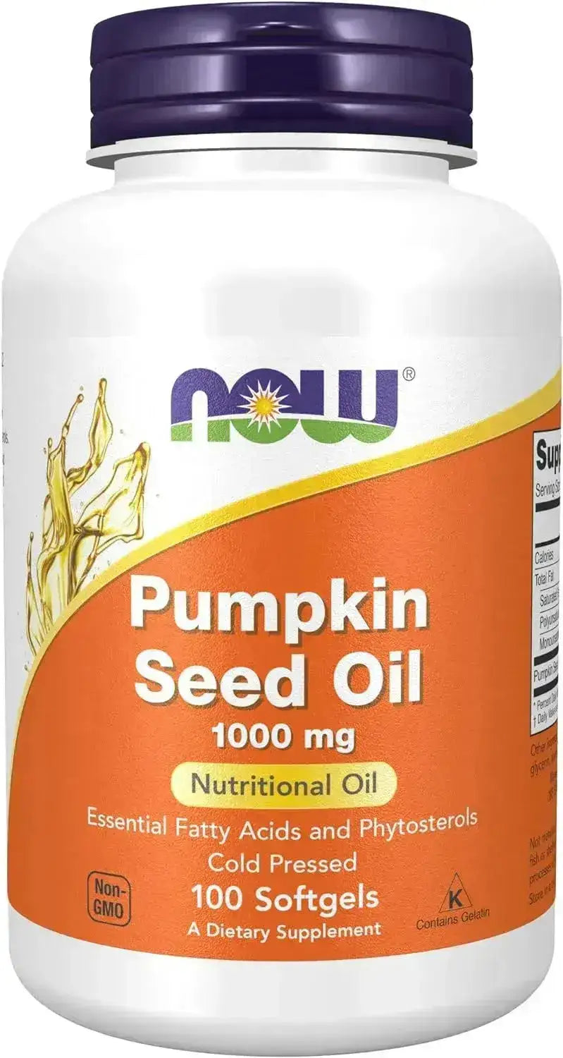 NOW SUPPLEMENTS - NOW Supplements Pumpkin Seed Oil 1000Mg. 100 Capsulas Blandas - The Red Vitamin MX - Suplementos Alimenticios - {{ shop.shopifyCountryName }}