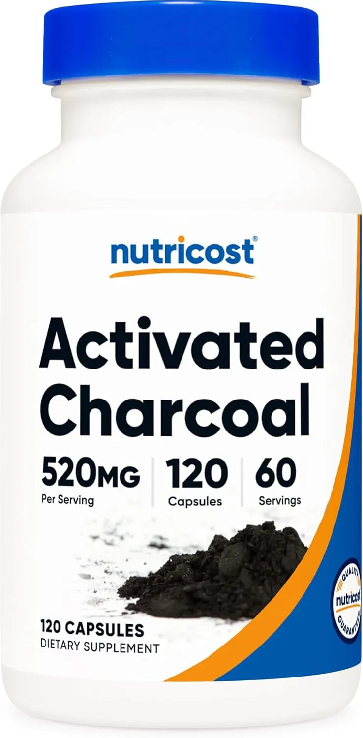 NUTRICOST - Nutricost Activated Charcoal 520Mg. 120 Capsulas - The Red Vitamin MX - Suplementos Alimenticios - {{ shop.shopifyCountryName }}
