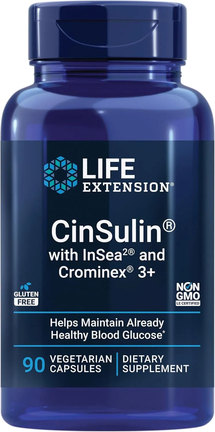 LIFE EXTENSION - Life Extension CinSulin with InSea2 and Crominex 3+ 90 Capsulas - The Red Vitamin MX - Suplementos Alimenticios - {{ shop.shopifyCountryName }}