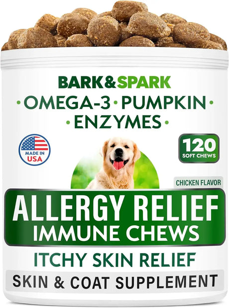 BARK&SPARK - BARK&SPARK Dog Allergy Relief Chews Chicken 120 Masticables - The Red Vitamin MX - Remedios Para La Picazón De Perros - {{ shop.shopifyCountryName }}