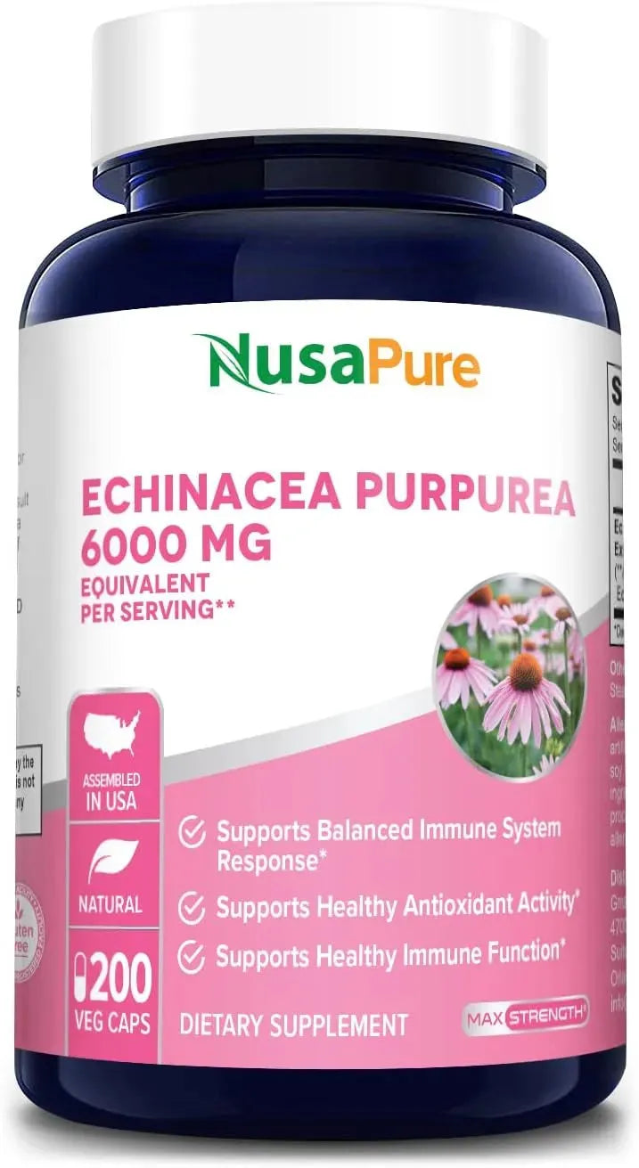 NUSAPURE - NusaPure Echinacea Extract 6000Mg. 200 Capsulas - The Red Vitamin MX - Suplementos Alimenticios - {{ shop.shopifyCountryName }}