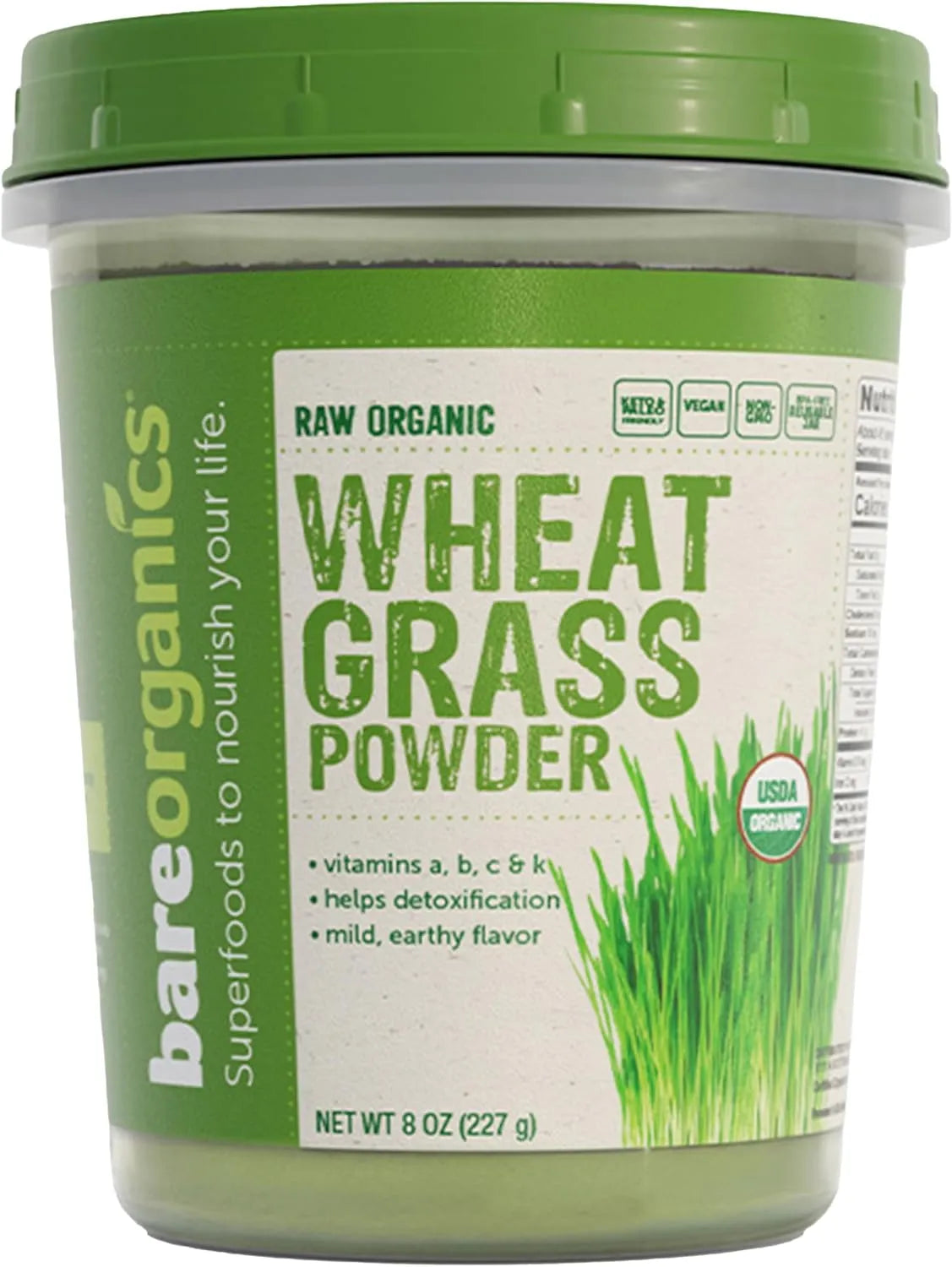 BAREORGANICS - BareOrganics Wheatgrass Powder 227Gr. - The Red Vitamin MX - Suplementos Alimenticios - {{ shop.shopifyCountryName }}