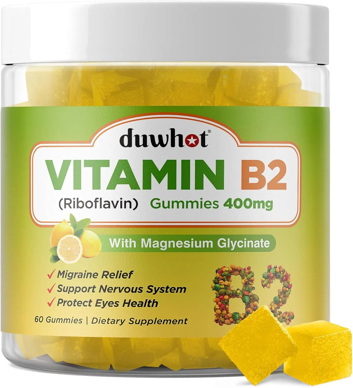 DUWHOT - Duwhot Vitamin B2 Gummies with Magnesium 400Mg. 60 Gomitas - The Red Vitamin MX - Suplementos Alimenticios - {{ shop.shopifyCountryName }}