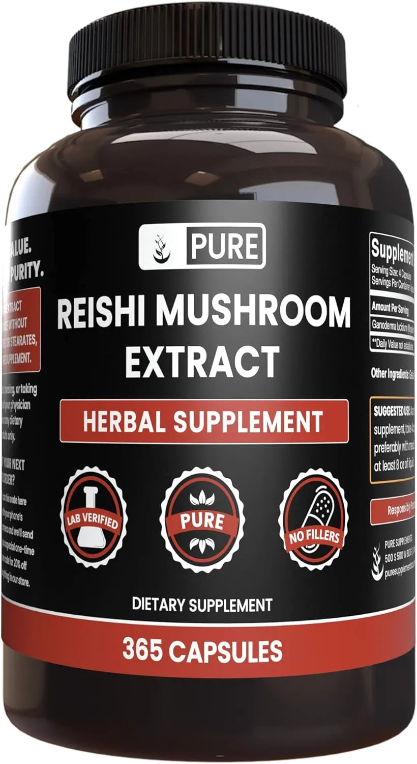 PURE ORIGINAL INGREDIENTS - Pure Original Ingredients Reishi Mushroom Extract 365 Capsulas - The Red Vitamin MX - Suplementos Alimenticios - {{ shop.shopifyCountryName }}