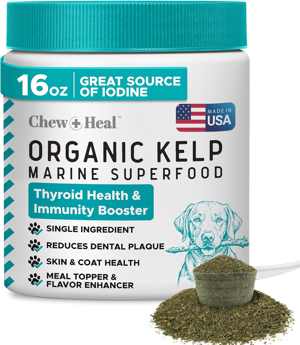 CHEW + HEAL - Chew + Heal Labs Kelp Supplement for Dogs 16 Oz. - The Red Vitamin MX - Suplementos Herbales Para Perros - {{ shop.shopifyCountryName }}