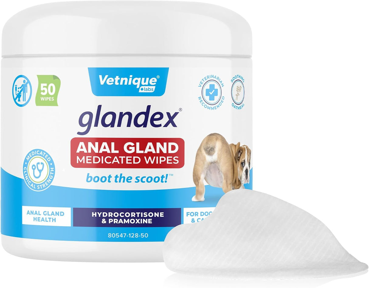 Vetnique Glandex Medicated Dog Butt Wipes 50 Toallitas