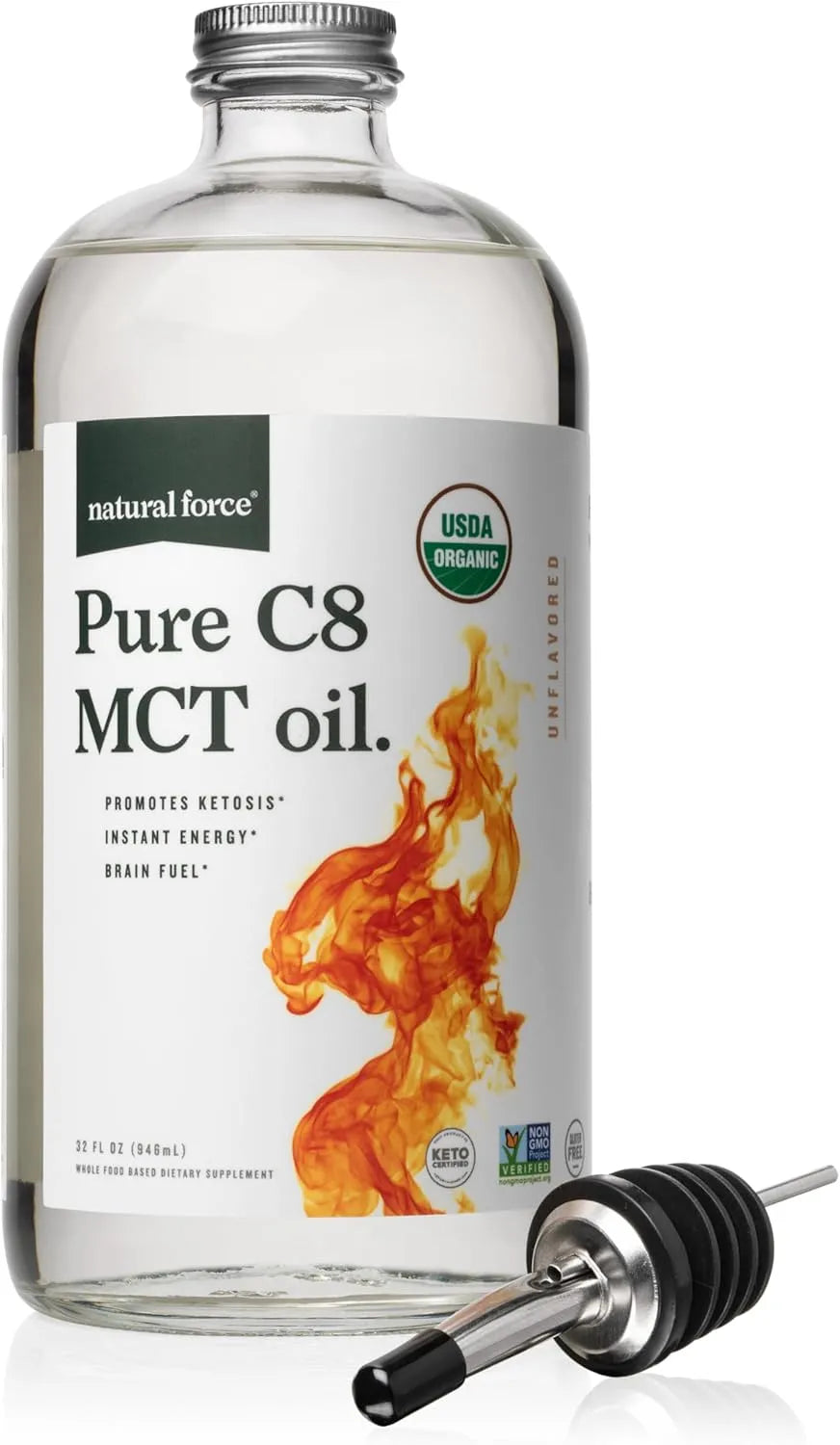 NATURAL FORCE - Natural Force Organic Pure C8 MCT Oil 946Ml. - The Red Vitamin MX - Suplementos Alimenticios - {{ shop.shopifyCountryName }}