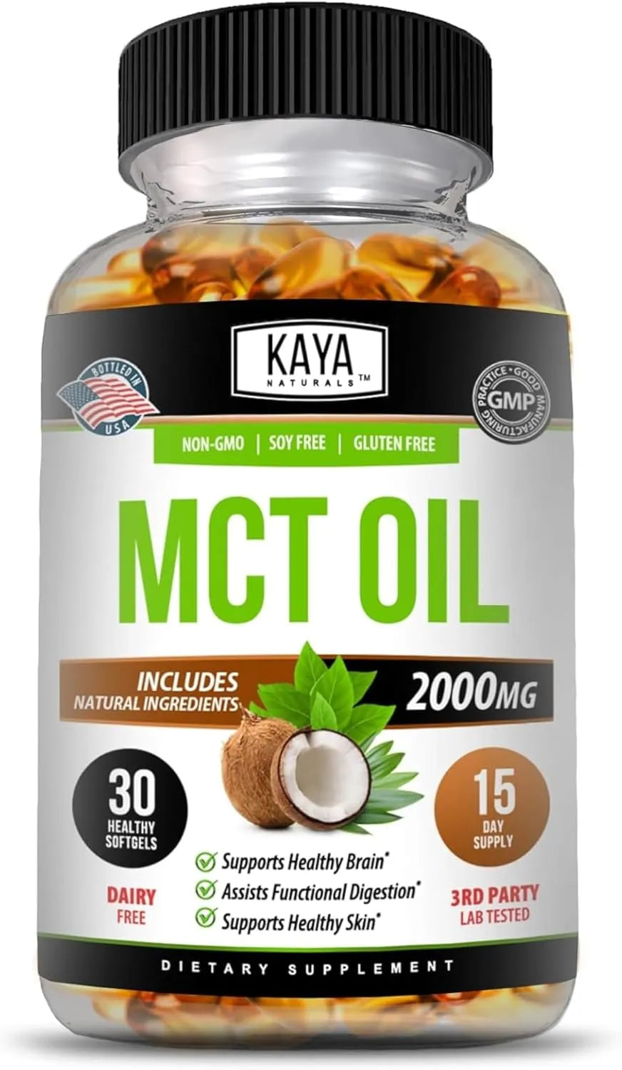 KAYA NATURALS - Kaya Naturals MCT Oil 2000Mg. 30 Capsulas Blandas - The Red Vitamin MX - Suplementos Alimenticios - {{ shop.shopifyCountryName }}