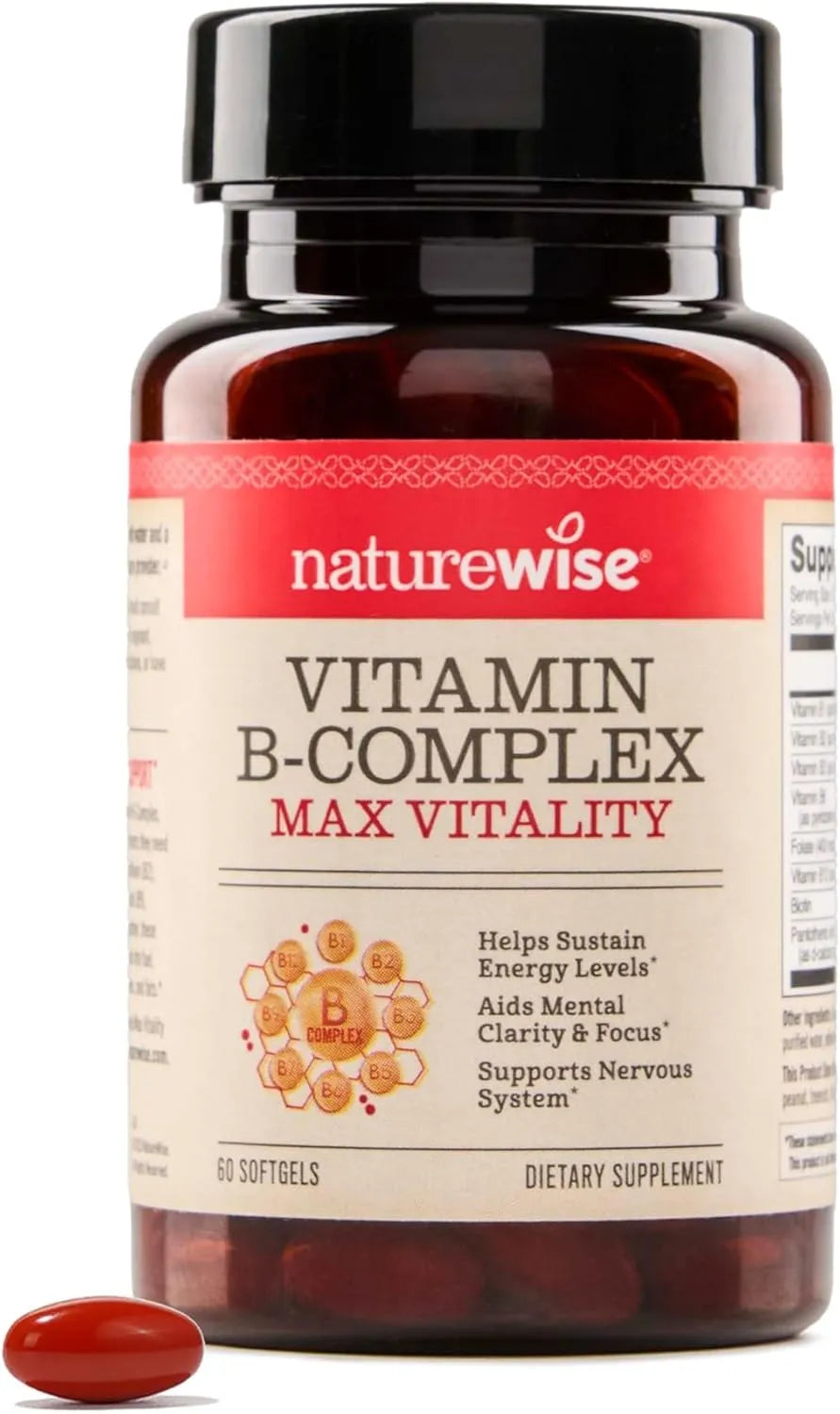 NATUREWISE - NatureWise Vitamin B Complex 60 Capsulas Blandas - The Red Vitamin MX - Suplementos Alimenticios - {{ shop.shopifyCountryName }}