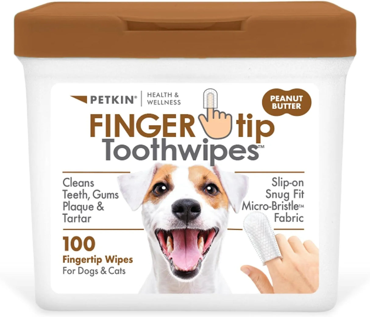 PETKIN - Petkin Fingertip Tooth Wipes for Dogs and Cats Peanut Butter 100 Toallitas - The Red Vitamin MX - Cuidado Dental Para Perros - {{ shop.shopifyCountryName }}