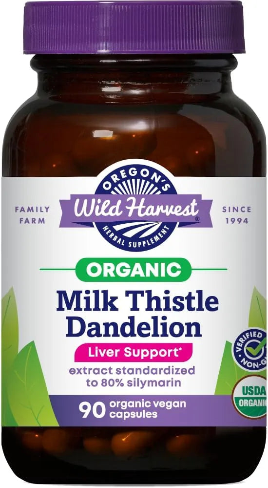 OREGON'S WILD HARVEST - Oregon's Wild Harvest Certified Organic Milk Thistle Dandelion 90 Capsulas - The Red Vitamin MX - Suplementos Alimenticios - {{ shop.shopifyCountryName }}