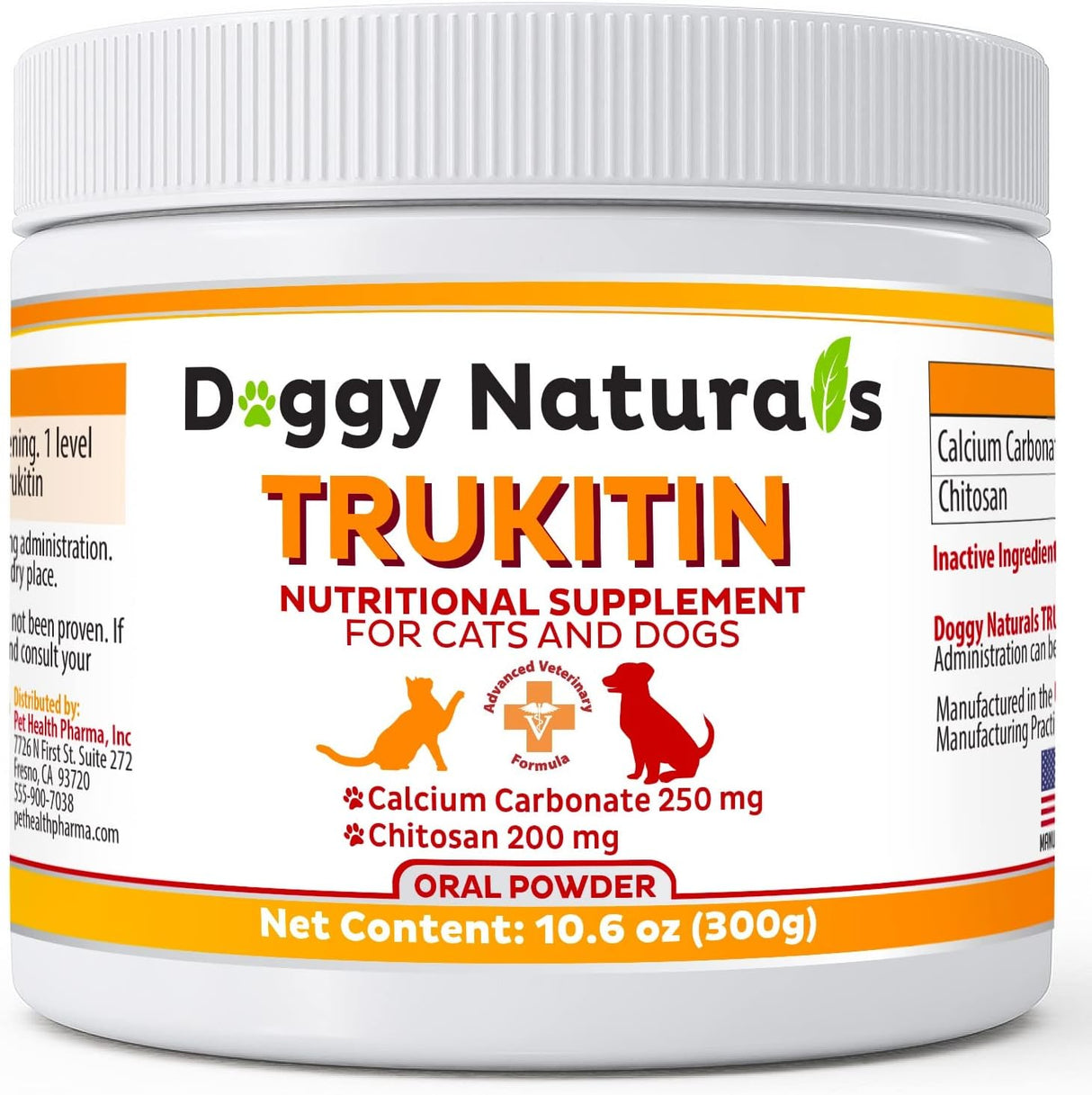 Doggy Naturals Trukitin Chitosin Based Phosphate Binder for Cats & Dogs 300Gr.