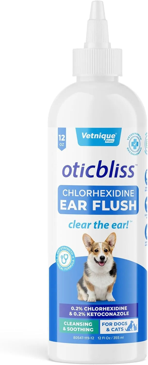 VETNIQUE - Vetnique Oticbliss Ear Flush Medicated Dog Ear Infection Treatment 12 Fl.Oz. - The Red Vitamin MX - Cuidado Del Oído De Perros - {{ shop.shopifyCountryName }}