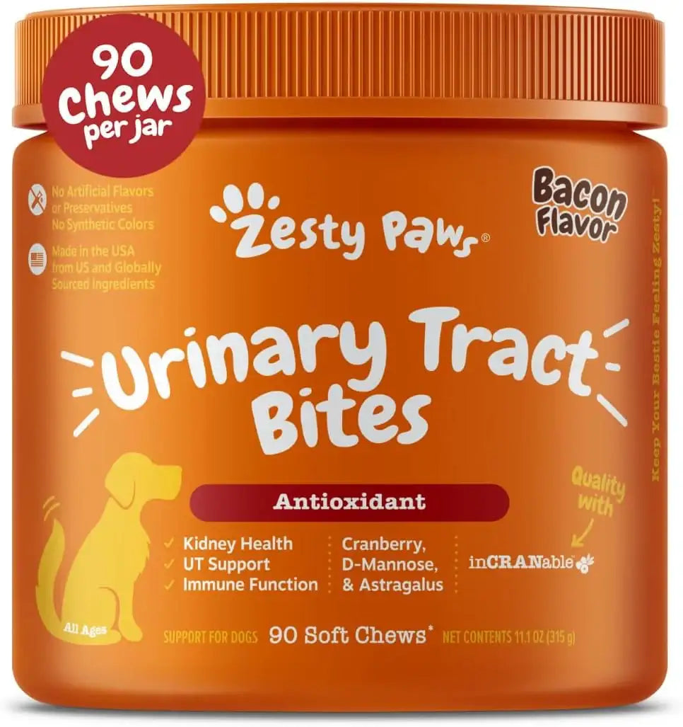 ZESTY PAWS - Zesty Paws Cranberry Supplement for Dogs Urinary Tract Support BACON 90 Masticables - The Red Vitamin MX - Salud De Tracto Urinario Para Perros - {{ shop.shopifyCountryName }}