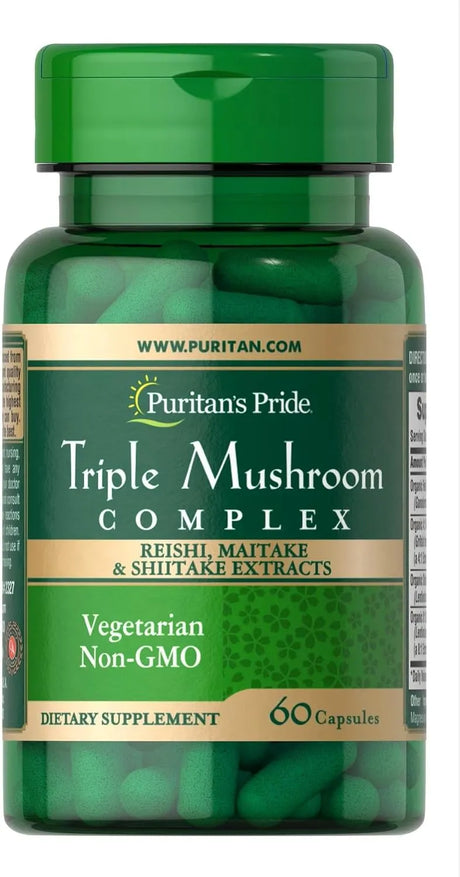 PURITAN'S PRIDE - Puritan's Pride Triple Mushroom Complex Reishi Maitake & Shiitake Extracts 120 Capsulas - The Red Vitamin MX - Suplementos Alimenticios - {{ shop.shopifyCountryName }}