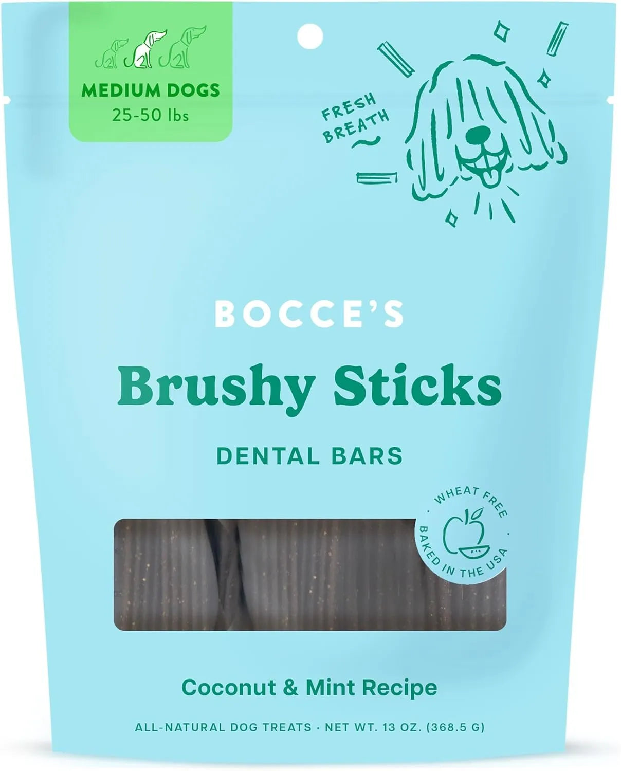 BOCCE'S BAKERY - Bocce’s Bakery Dailies Brushy Sticks to Support Oral Health & Fresh Breath Medium Dogs 368Gr. - The Red Vitamin MX - Cuidado Dental Para Perros - {{ shop.shopifyCountryName }}