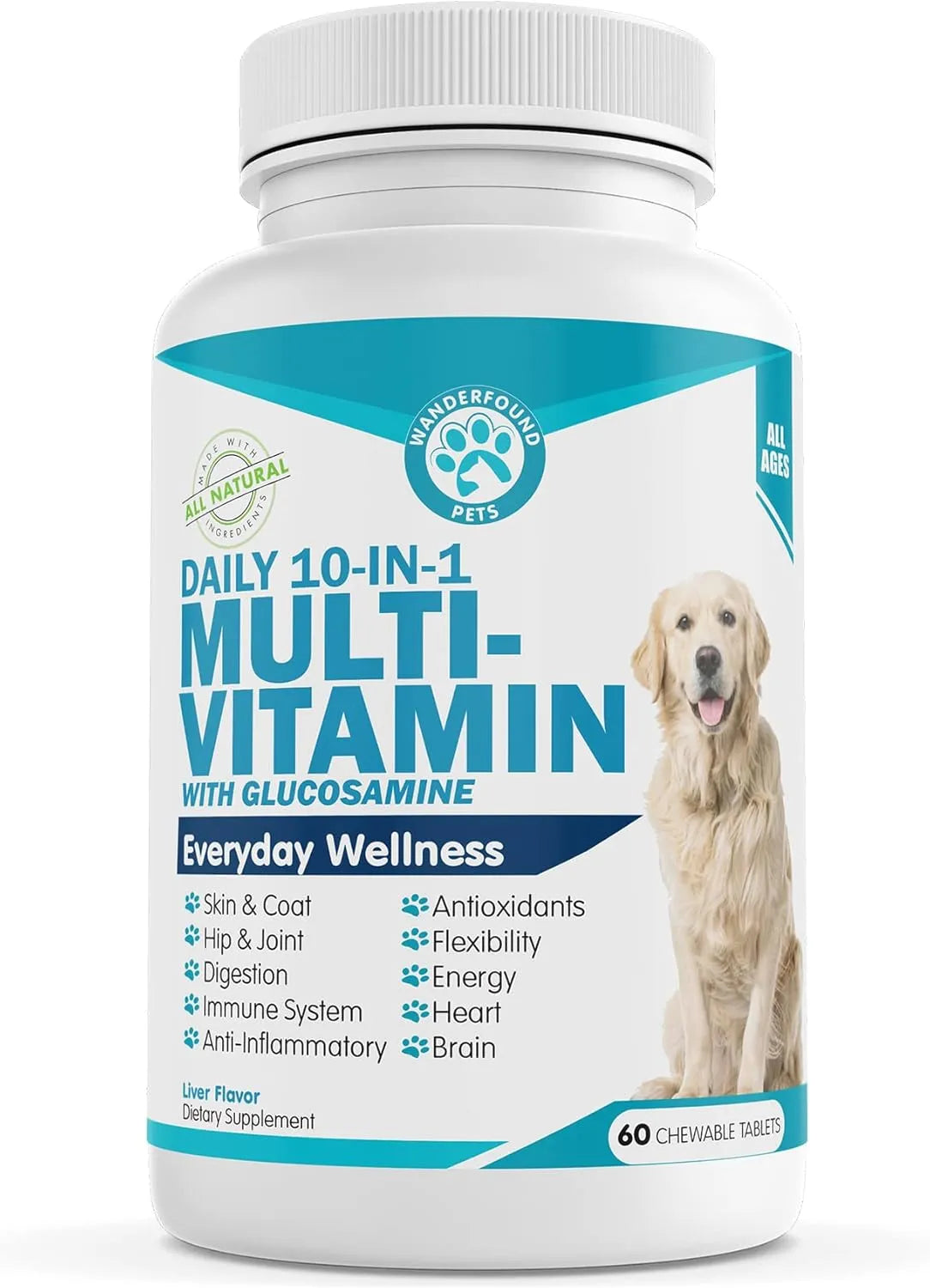 WANDERFOUND PETS - Wanderfound Pets 10-in-1 Dog Multivitamin 60 Tabletas Masticables - The Red Vitamin MX - Multivitamínicos Para Perros - {{ shop.shopifyCountryName }}