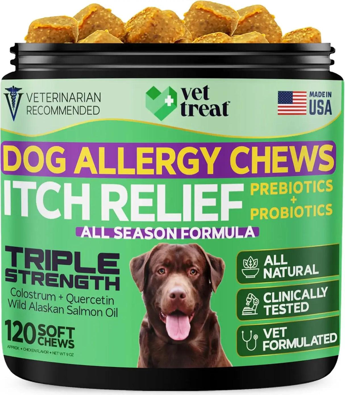 VET TREAT - Vet Treat Dog Allergy Relief Chews 120 Masticables - The Red Vitamin MX - Remedios Para La Picazón De Perros - {{ shop.shopifyCountryName }}