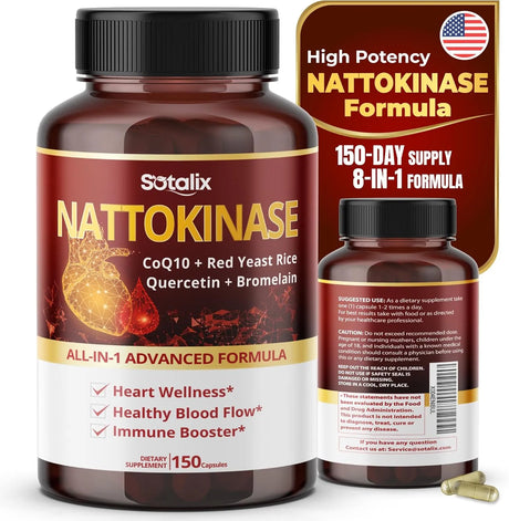 SOTALIX - SOTALIX SUPPLEMENT Nattokinase 10,100Mg. 8 in 1 Formula 150 Capsulas - The Red Vitamin MX - Suplementos Alimenticios - {{ shop.shopifyCountryName }}