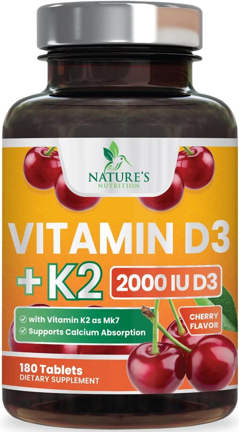 NATURE'S NUTRITION - Nature's Nutrition Vitamin D3 K2 Chewable Cherry 180 Tabletas Masticables - The Red Vitamin MX - Suplementos Alimenticios - {{ shop.shopifyCountryName }}