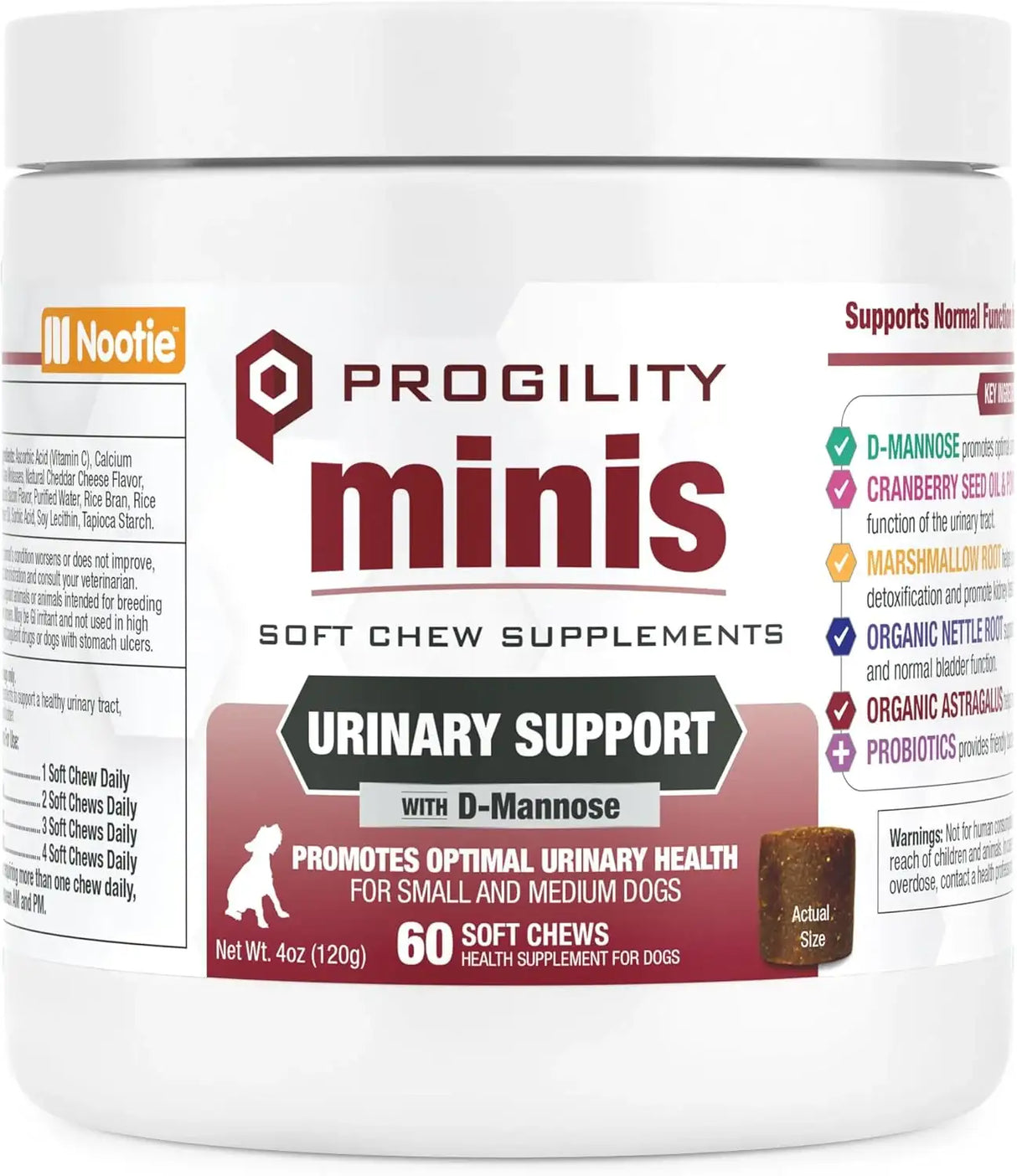 NOOTIE - Nootie Progility Mini Urinary Support Supplement for Dogs 60 Masticables - The Red Vitamin MX - Salud De Tracto Urinario Para Perros - {{ shop.shopifyCountryName }}