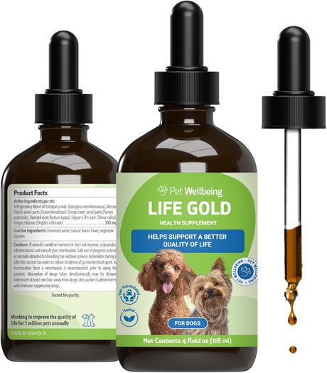 PET WELLBEING - Pet Wellbeing Life Gold for Dogs 4 Fl.Oz. - The Red Vitamin MX - Suplementos Herbales Para Perros - {{ shop.shopifyCountryName }}