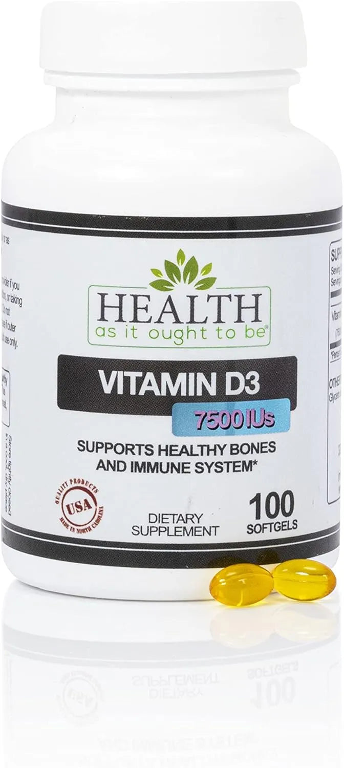 HEALTH AS IT OUGHT TO BE - Health As It Ought To Be Vitamin D3 7500 IUs 100 Capsulas Blandas - The Red Vitamin MX - Suplementos Alimenticios - {{ shop.shopifyCountryName }}