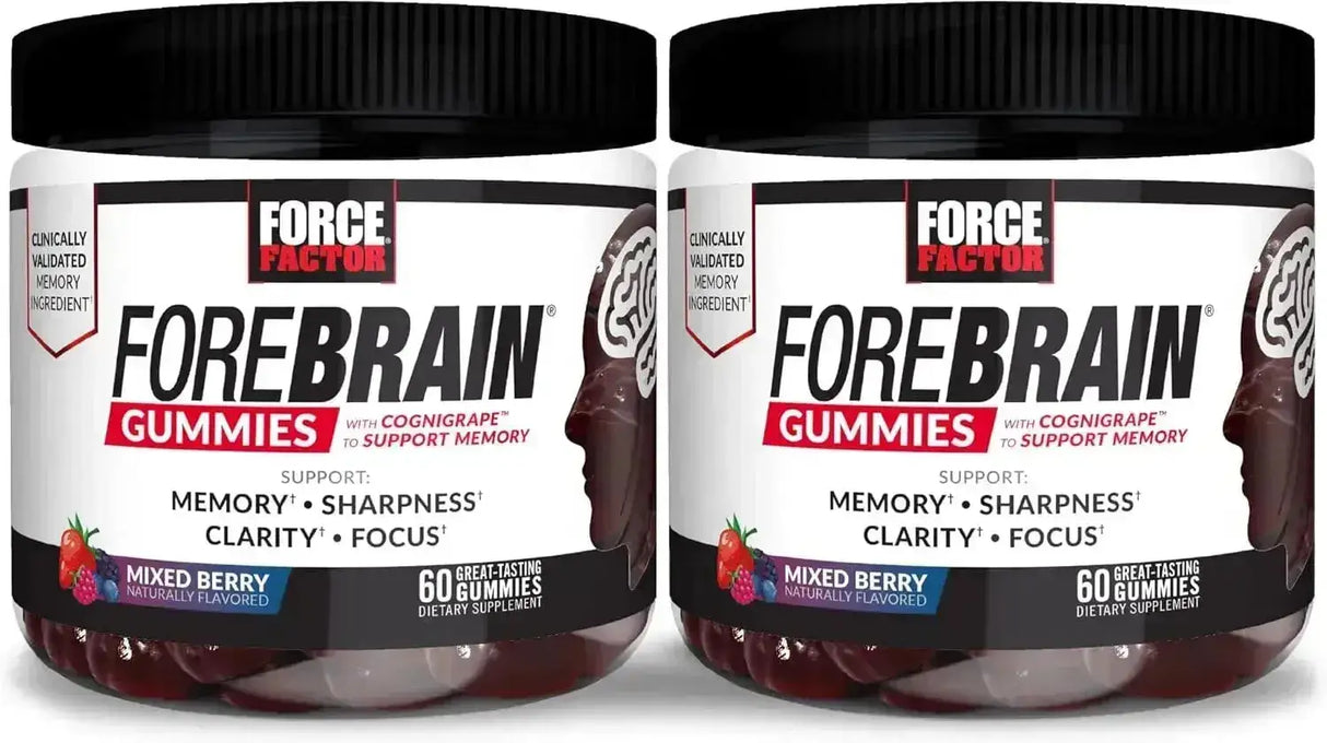 FORCE FACTOR - Force Factor Forebrain Gummies Nootropic Brain Support 60 Gomitas 2 Pack - The Red Vitamin MX - Suplementos Alimenticios - {{ shop.shopifyCountryName }}